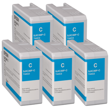 Epson C6000 / C6500 Tintenkartuschen cyan 5er Set